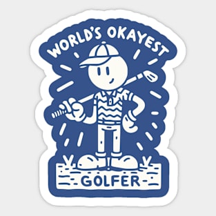 World's Okayest Golfer Funny Design Sticker